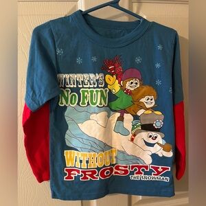 POLAR EXPRESS Blue Long Sleeve FROSTY  Shirt Unisex Size 5T
